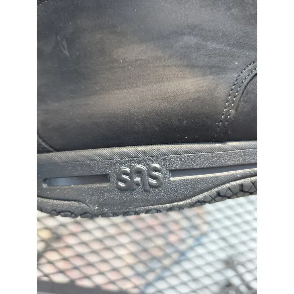 SAS Chukka Boots Black Nubuck Leather Slip Resistant Comfort Work Mens 10M